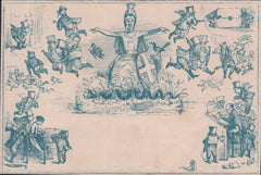 141097 1844 ORIGINAL 'ANTI-GRAHAM' CARICATURE BY JOHN LEECH IN BLUE.