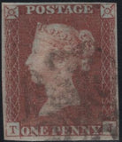 141108 1840-1841 MATCHED PAIR 1D BLACK PL.8 (SG2) AND 1D RED (SG7) LETTERED TJ WITH MAJOR RE-ENTRY.