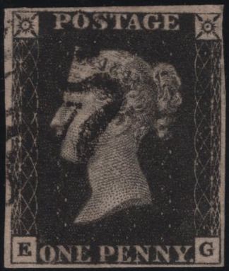 141112 1840-1841 MATCHED TRIO 1D BLACK PL.8 (SG2), ID RED STATE ONE (SG7) AND 1D RED STATE TWO (SPEC AS54)  LETTERED EG.