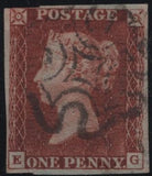 141112 1840-1841 MATCHED TRIO 1D BLACK PL.8 (SG2), ID RED STATE ONE (SG7) AND 1D RED STATE TWO (SPEC AS54)  LETTERED EG.