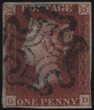 141116 1840-1841 MATCHED PAIR 1D BLACK PL.9 (SG2) AND 1D RED STATE TWO (SG7 SPEC AS65) LETTERED GD.