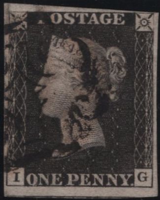 141118 1840-1841 MATCHED TRIO 1D BLACK PL.8 (SG2) X 2 WITH BLACK AND RED MALTESE CROSSES, ALSO 1D RED (SG7) ALL LETTERED IG.