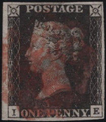 141123 1840-1841 MATCHED PAIR 1D PL.5 (SG2) AND 1D RED (SG7) LETTERED IE.