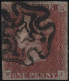 141125 1840-1841 MATCHED PAIR 1D BLACK PL.1B (SG2) AND 1D RED (SG7) LETTERED MJ, 1D BLACK WITH RE-ENTRY.
