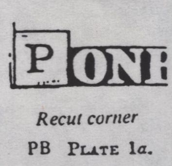 141127 1840 MATCHED PAIR 1D BLACK PL.1A (SG2) AND 1D BLACK PL.1B (SG2) LETTERED PB, PL.1A SHOWING 'P SQUARE RE-CUT' (SPEC AS2b).