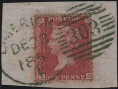 141154 1855 SMALL PIECE DIE 2 1D (SPEC C6) FINE LARGE PART STRIKE 'LIMERICK/303' ENGLISH TYPE IRISH SPOON (RA38) IN GREEN (SPEC C1vd).