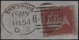 141171 1854/1855 SMALL PIECES X 3 WITH LIVERPOOL SPOON CANCELLATIONS TYPE 'A15' (RA52).