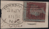 141171 1854/1855 SMALL PIECES X 3 WITH LIVERPOOL SPOON CANCELLATIONS TYPE 'A15' (RA52).