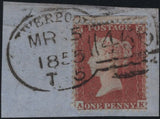 141171 1854/1855 SMALL PIECES X 3 WITH LIVERPOOL SPOON CANCELLATIONS TYPE 'A15' (RA52).