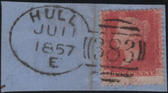 141177 1857 SMALL PIECE WITH 1D (SPEC C9(3) 'HULL/383' SPOON TYPE 'D' (RA42).