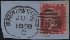 141182 1858 SMALL PIECE 1D (SG40) 'BURTON UPON TRENT/152' SPOON (RA28).
