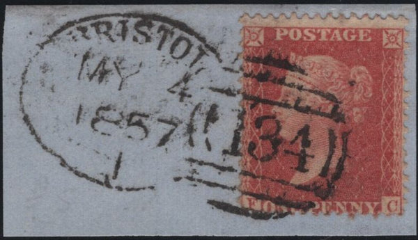 141185 1857 SMALL PIECE 1D (SPEC C9(3) 'BRISTOL/134' SPOON TYPE A RE-CUT (RA27).
