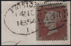 141186 1854 SMALL PIECE 1D (SG17) 'BRISTOL/134' SPOON TYPE  'A'  (RA26).