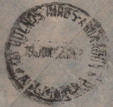 141225 1943 AIR MAIL BRADFORD, YORKS TO ARGENTINA WITH 6D PURPLE AND 10S ULTRAMARINE (SG478b).