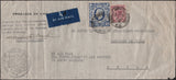 141226 1943 AIR MAIL FROM THE CHILIAN EMBASSY IN LONDON TO SANTIAGO, CHILE WITH 6D PURPLE AND 10S ULTRAMARINE (SG478b).