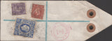 141236 1944 'His Britannic Majesty's Legation' REGISTERED PACKET LABEL LONDON TO PANAMA WITH KGVI 1½D, 3D AND 10S ULTRAMARINE (SG478b), WITH SIGNATURE OF 'ANTHONY EDEN' THE THEN FOREIGN SECRETARY.