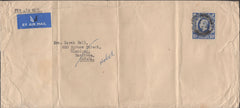 141245 1951  LARGE ENVELOPE AIR MAIL GLASGOW TO MANITOBA, CANADA WITH 10S ULTRAMARINE (SG478b).