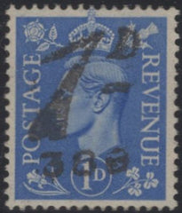 141247 1951 1D LIGHT ULTRAMARINE (SG504) HERNE BAY '1D/366' POSTAGE DUE PROVISIONAL.