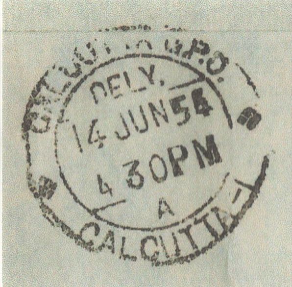 141252 1953 LARGE ENVELOPE LONDON TO CALCUTTA, INDIA WITH PAIR KGVI £1 BROWN (SG512).