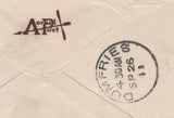 141268  1911 FIRST U.K. AERIAL POST LONDON EMERGENCY ENVELOPE IN DARK BROWN LONDON TO DUMFRIES.