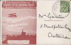 141275 1911 FIRST U.K. AERIAL POST LONDON POSTCARD IN RED-BROWN TO CHELTENHAM.