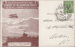 141281 1911 FIRST U.K. AERIAL POST LONDON POSTCARD REPRINT IN BROWN TO ACTON.