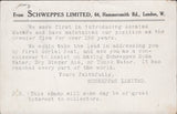 141282 1911 FIRST U.K. AERIAL POST LONDON POSTCARD IN BROWN TO TRINITY COLLEGE, OXFORD WITH 'SCHWEPPES'  ADVERT ON REVERSE.