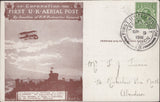 141286 1911 FIRST U.K. AERIAL POST LONDON POSTCARD IN BROWN TO ABERDEEN WITH 'J. AND J. COLMAN LIMITED ADVERT.