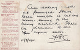 141287 1911 FIRST U.K. AERIAL POST LONDON POSTCARD IN RED-BROWN SIGNED BY THE DESIGNER 'WARWICK LENDON'.