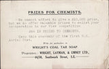 141292 1911 FIRST U.K. AERIAL POST LONDON POSTCARD IN BROWN TO A CHEMIST IN SOUTHSEA WITH  'PRIZES FOR CHEMISTS/WRIGHT'S COAL TAR SOAP' ADVERT.