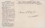 141299 1911 FIRST U.K. AERIAL POST LONDON EMERGENCY ENVELOPE IN OLIVE-GREEN TO OFFICES OF THE AERIAL POST, ALDWYCH, LONDON.