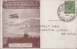 141303 1911 FIRST U.K. AERIAL POST  LONDON POSTCARD IN BROWN TO BRISTOL WITH 'ROYAL AERO CLUB' ADVERT.