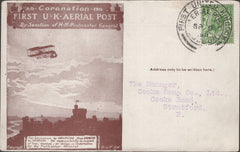 141306 1911 FIRST U.K. AERIAL POST LONDON POSTCARD IN BROWN TO STRATFORD, LONDON WITH 'REMINGTON TYPEWRITER COMPANY, London Office '  ADVERT.