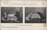141307 1911 FIRST U.K. AERIAL POST LONDON POSTCARD IN BROWN TO EASTBOURNE WITH 'BUCHANAN'S 'BLACK AND WHITE' SCOTCH WHISKY'  ADVERT.