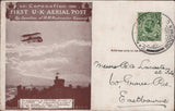 141307 1911 FIRST U.K. AERIAL POST LONDON POSTCARD IN BROWN TO EASTBOURNE WITH 'BUCHANAN'S 'BLACK AND WHITE' SCOTCH WHISKY'  ADVERT.