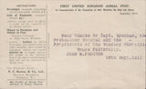 141326 1911 FIRST U.K. AERIAL POST WINDSOR PRIVILEGE ENVELOPE IN VIOLET TO HENDON.