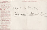 141332 1911 FIRST U.K. AERIAL POST LONDON POSTCARD IN RED-BROWN FROM WINDSOR TO HIGH WYCOMBE, WINDSOR CANCELLATION.