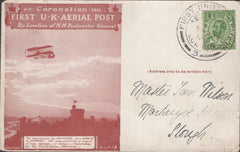 141333 1911 FIRST U.K. AERIAL POST LONDON POSTCARD IN RED-BROWN TO SLOUGH.