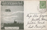 141336 1911 FIRST U.K. AERIAL POST LONDON POSTCARD IN OLIVE-GREEN TO WEST KENSINGTON.