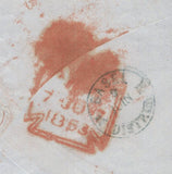 141341 1853 MAIL LONDON TO A POSTE RESTANTE IN BASLE, SWITZERLAND WITH 1D RED (SG8).