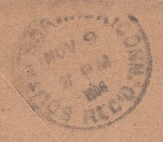 141355 1906 MAIL FROM WHITFIELD KING, STAMP  DEALER OF IPSWICH TO U.S.A. WITH 'REBUS' RETURN ADDRESS.