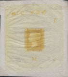 141369 1871 2D BLUE DIE PROOF CHROME-YELLOW ON THIN WHITE WOVE PAPER ENDORSED 'NEW DIE/34' (SPEC DP46b).