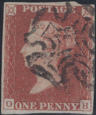 141371 1840/41 1D PL.9 MATCHED PAIR 1D BLACK (SG2) AND 1D RED (SG7) LETTERED OH.