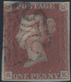 141372 1840/41 1D PL.9 MATCHED PAIR 1D BLACK (SG2) AND 1D RED (SG7) LETTERED RK.