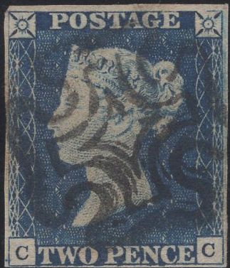 141385 1840 2D BLUE PL.2 (SG5 (CC) GOOD USED.