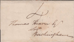 141398 1839 UNIFORM 4D POST WIMBORNE, DORSET TO BUCKINGHAM WITH MANUSCRIPT '4'.