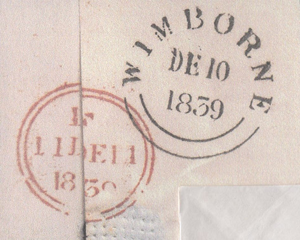 141398 1839 UNIFORM 4D POST WIMBORNE, DORSET TO BUCKINGHAM WITH MANUSCRIPT '4'.