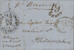 141400 1856 MAIL FROM VEVEY, SWITZERLAND TO PHILADELPHIA VIA LIVERPOOL WITH 'LIVERPOOL/466' SPOON TYPE 'C4'(RA69).