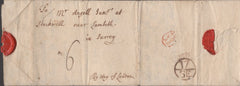 141408 1722 MAIL EDINBURGH TO LONDON WITH EDINBURGH AND LONDON BISHOP MARKS ALSO MANUSCRIPT 'BY WAY OF LONDON'.