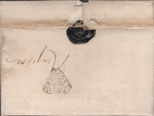 141411 1751 MAIL USED WITHIN LONDON HAMPSTEAD TO CHANCERY LANE WITH VERY FINE TEMPLE OFFICE DOCKWRA HANDSTAMP (L357).